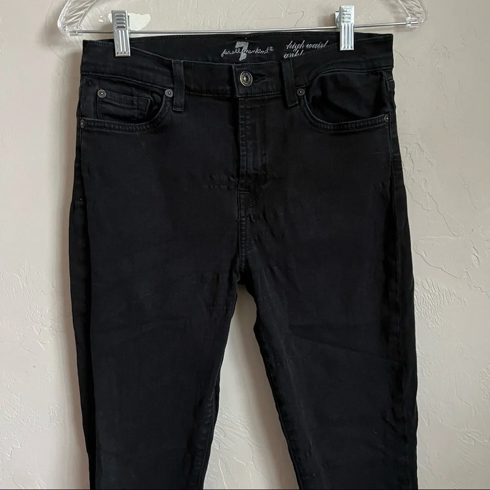 7 For All Mankind Black High Waist Crop Guenevere Skinny Denim Jeans_4